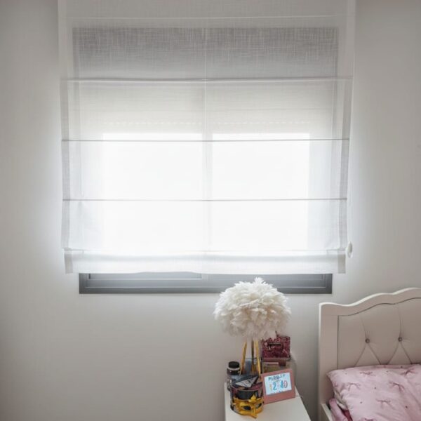 וילון גלילה רומאי חצי-שקוף (מידות מוכנות) בד דמוי פשתן מושלם